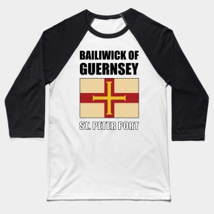 Flag of Bailiwick of Guernsey Baseball T-Shirt